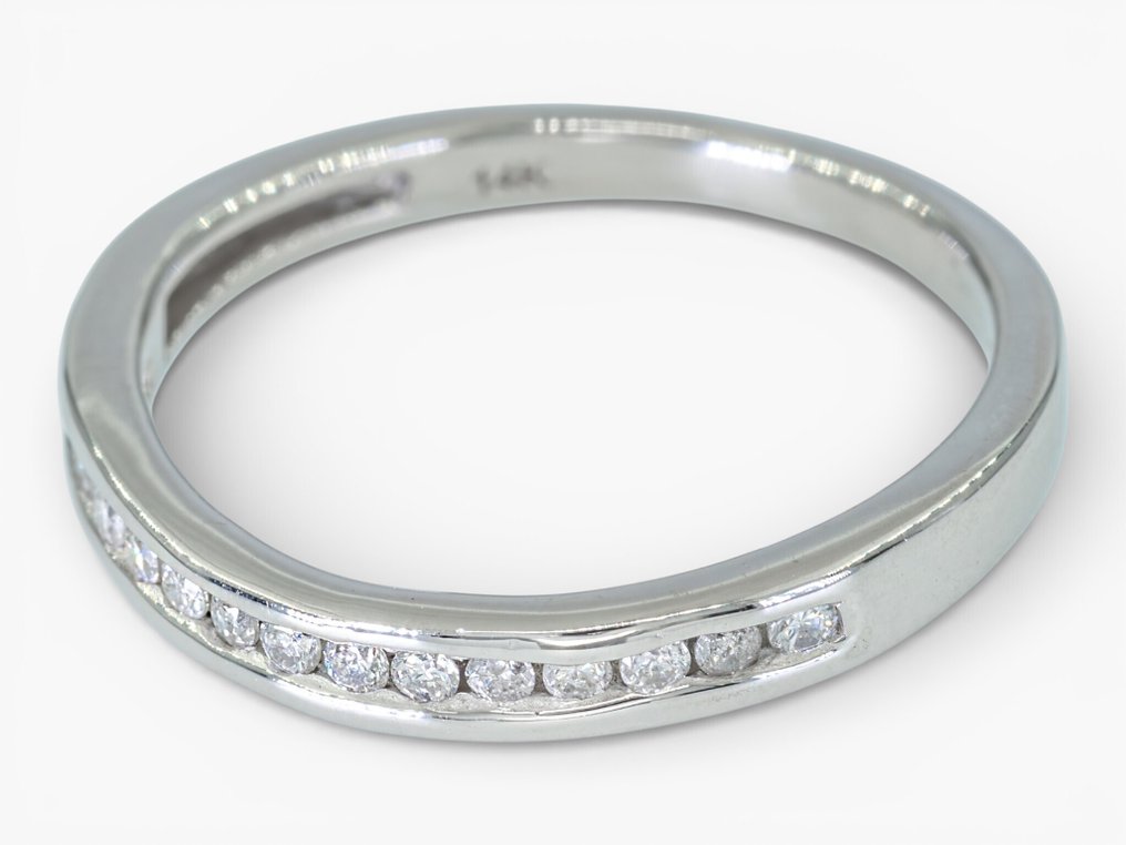 χωρίς τιμή ασφαλείας - Δαχτυλίδι - 14 καράτια IGI Antwerp, Λευκός χρυσός -  0.15ct. tw. Διαμάντι (Φυσικό) #4.3