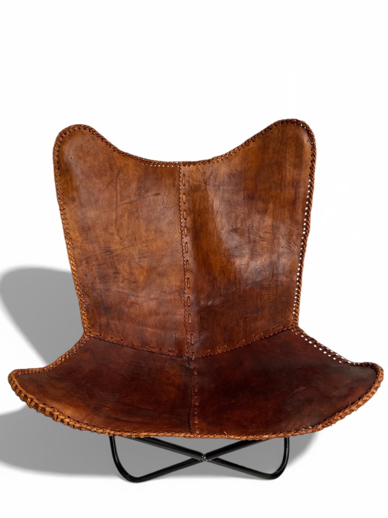 Lenestol - Sommerfuglstol - Lær, Metall - Sommerfuglstol (butterfly) #1.0