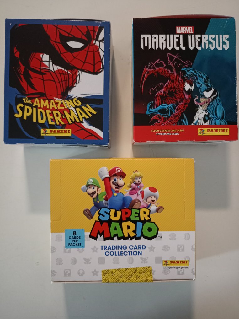 Panini Spiderman/Super Mario/Soul Eater Icons Collecti/Marvel Versus - 4 Sealed box - Excellent (EX) #1.0