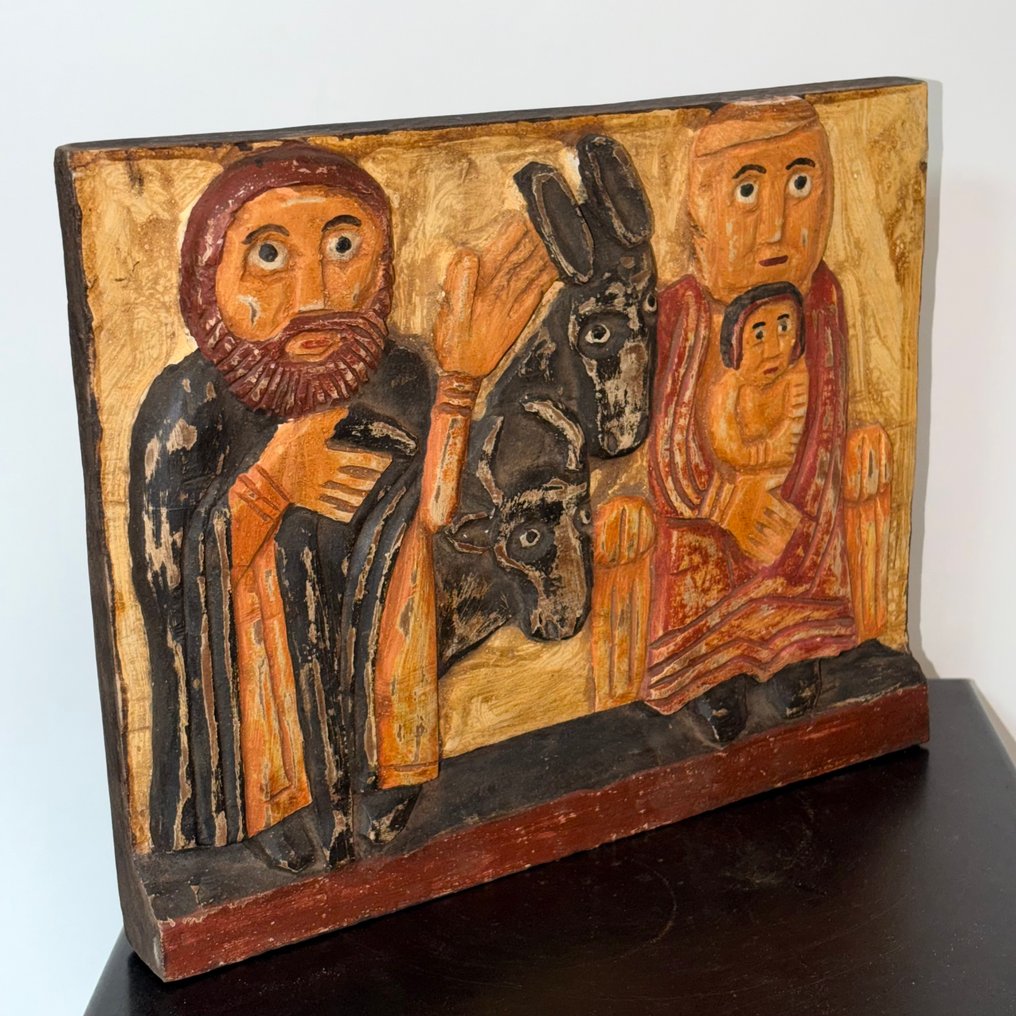 Abdoulaye Derme - Υπαίθριο γλυπτό, La Nativité à l'étable - 24 cm - Ξύλο #4.3