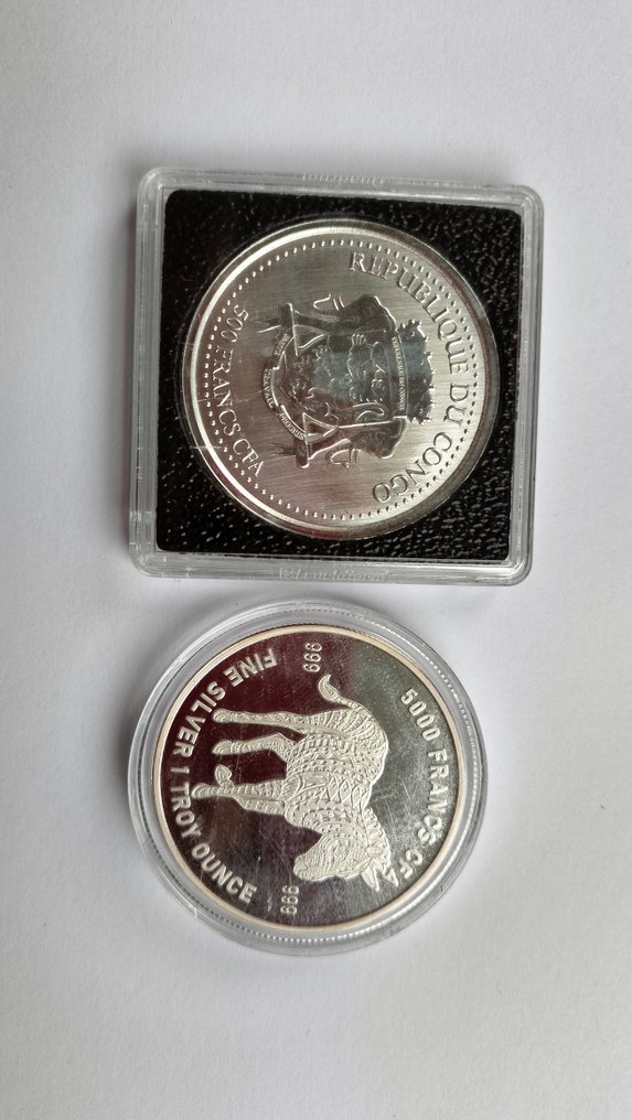 Κονγκό, Τσαντ. 500, 5000 Francs 2022, 2 x 1 oz. 999  (χωρίς τιμή ασφαλείας) #1.0