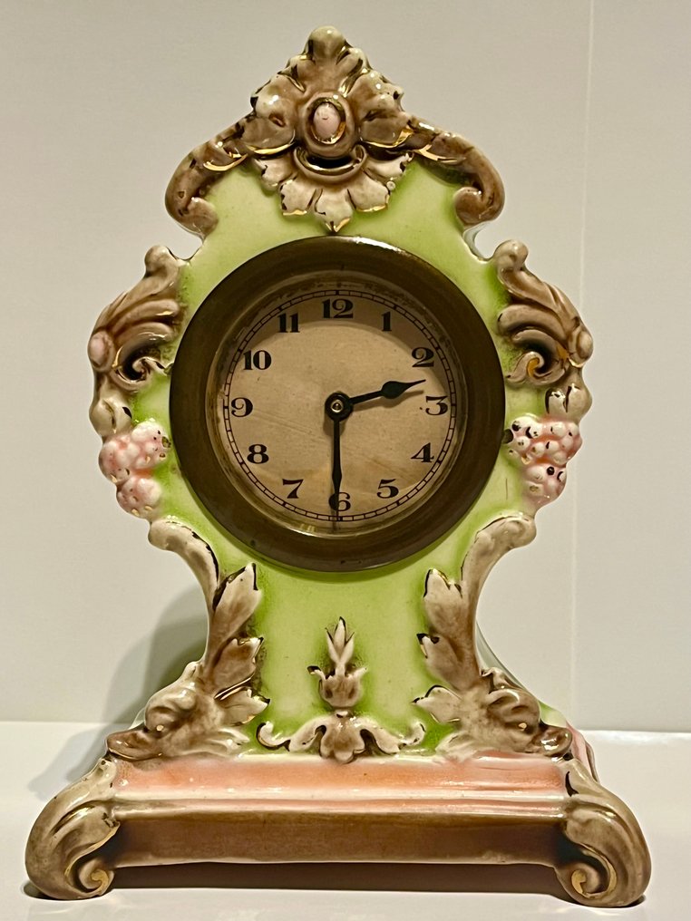 人物壁炉架台钟 -  新艺术风格 瓷 - 1900-1910 - 壁炉挂钟 #1.0