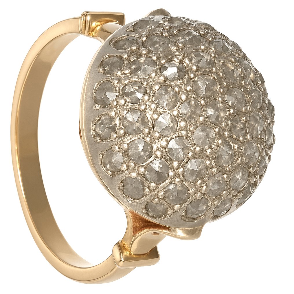 Δαχτυλίδι - 18 καράτια Κίτρινο χρυσό, Ασημί -  0.64ct. tw. Διαμάντι (Φυσικό)  #1.0