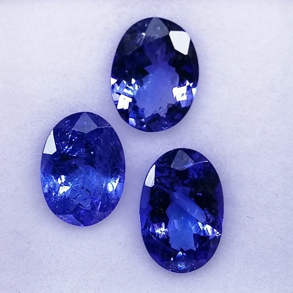 3 pcs  蓝色 坦桑石  - 4.09 ct - 西班牙宝石学院（IGE） #1.0