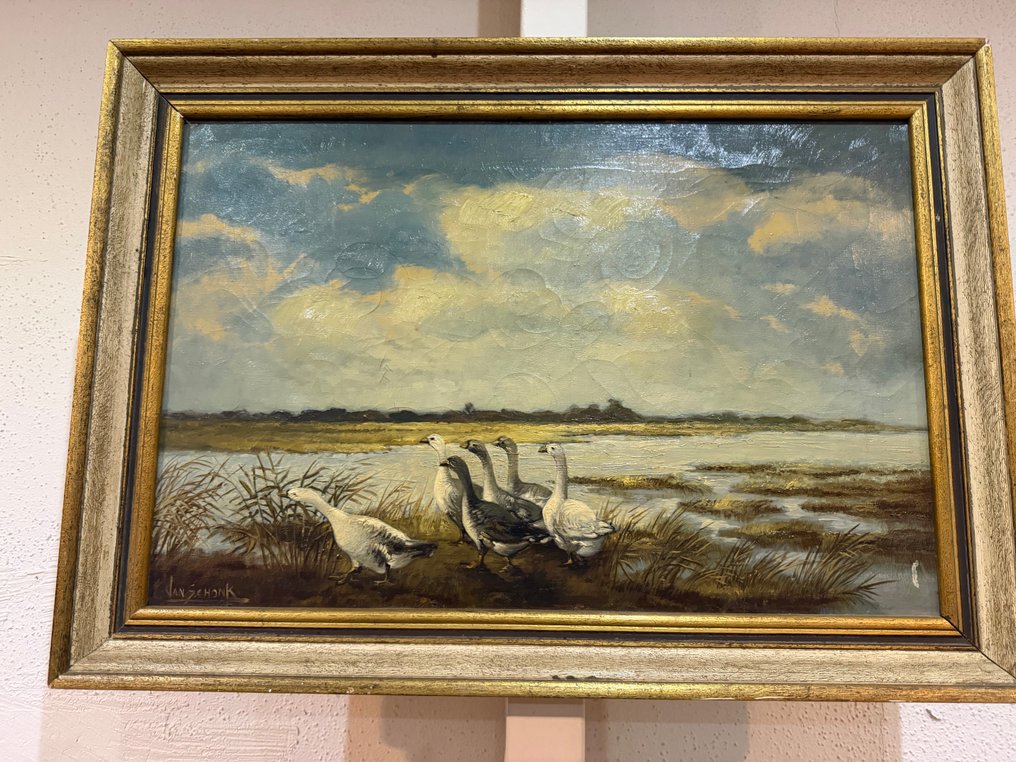 Jan Schonk (1889-1976) - Eenden in rivier #1.0