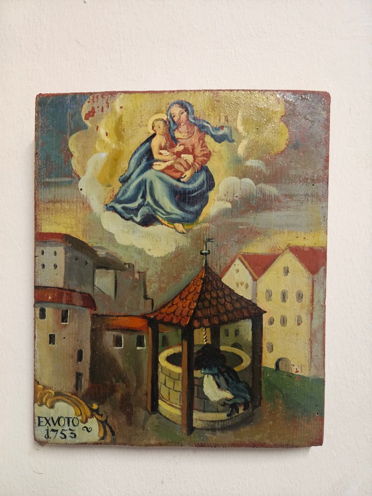 欧洲学校 (XVIII) - Ex voto depicting Madonna with child #3.2