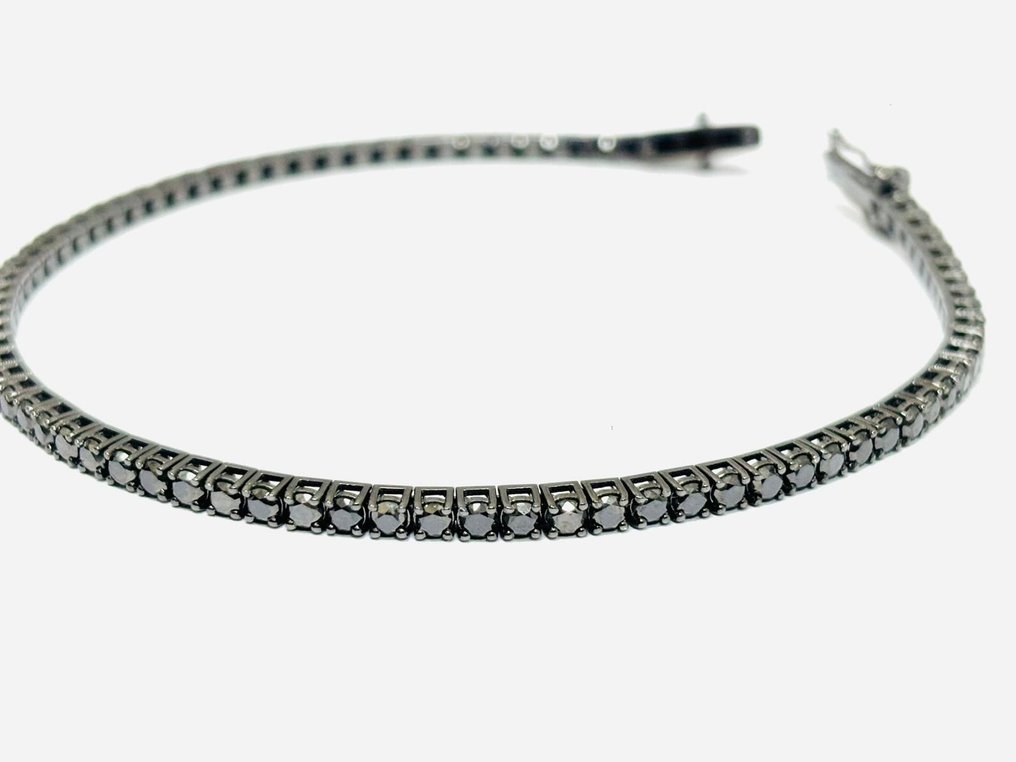 網球手鍊 - 18 克拉 白金 -  8.50ct. tw. 鉆石 (經顏色處理)  - 意大利制造 #3.2