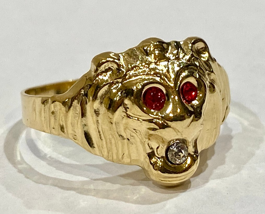 没有保留价 - 戒指 - 18K包金 黄金 红宝石 - 钻石 #2.1