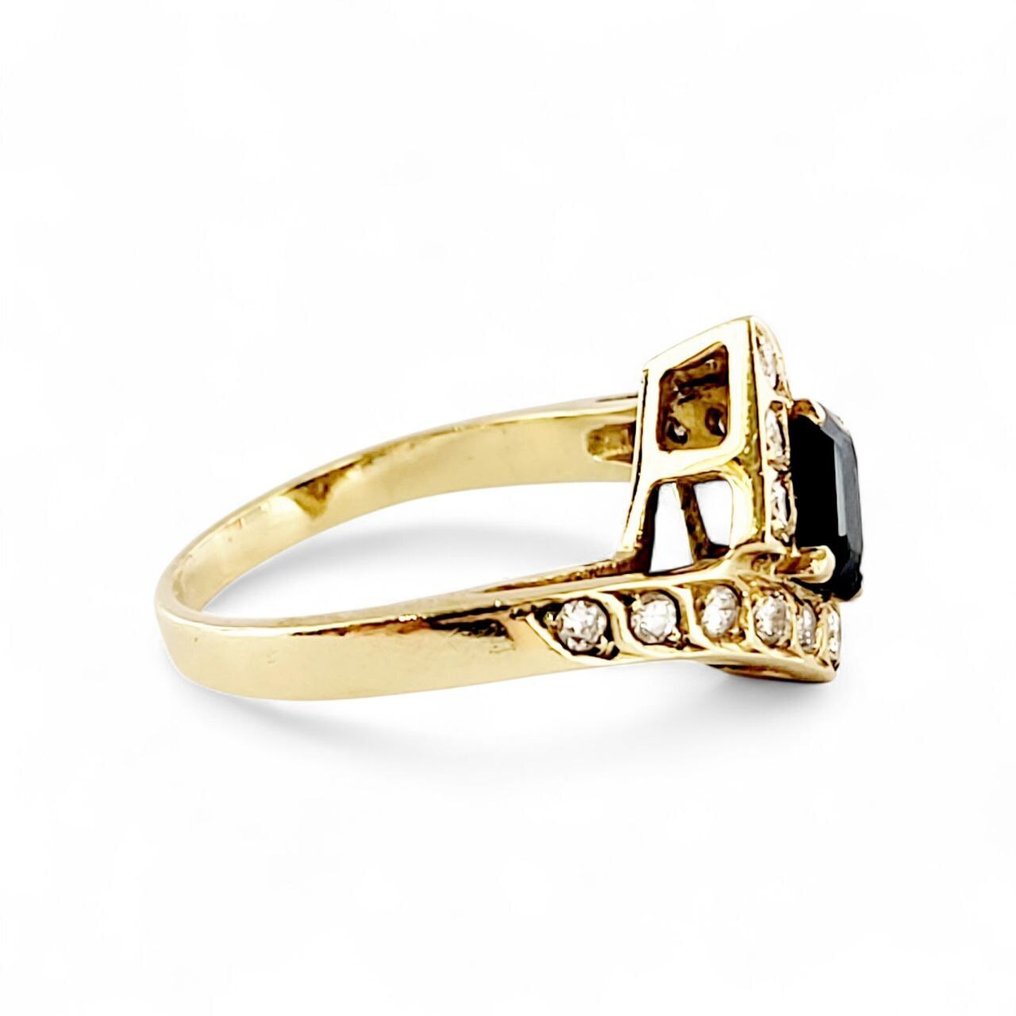 Δαχτυλίδι - 18 καράτια Κίτρινο χρυσό -  2.00ct. tw. Ζαφείρι - Διαμάντι #3.2