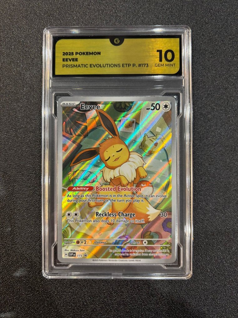Pokémon - 1 Graded card - Eevee #173 Promo Πλήρης τέχνη - GG 10 - Various sets #1.0