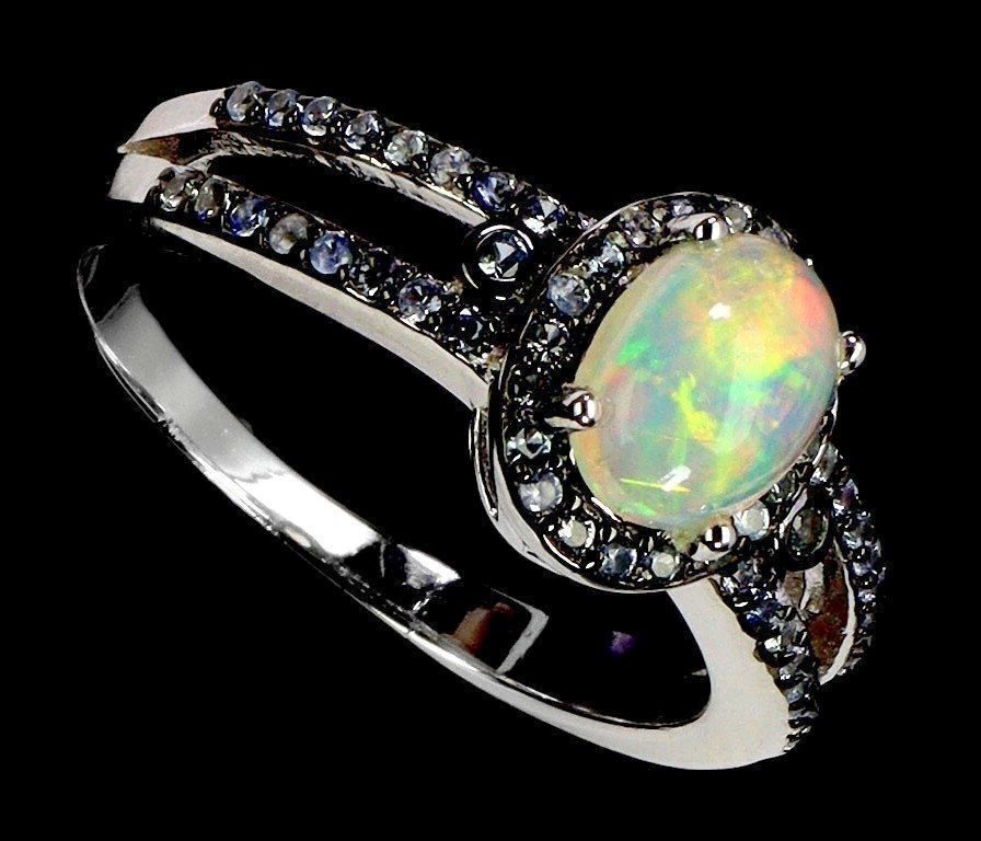 Ohne mindestpreis - Ring Silver - Multi Color Opal,Sapphire #4.3