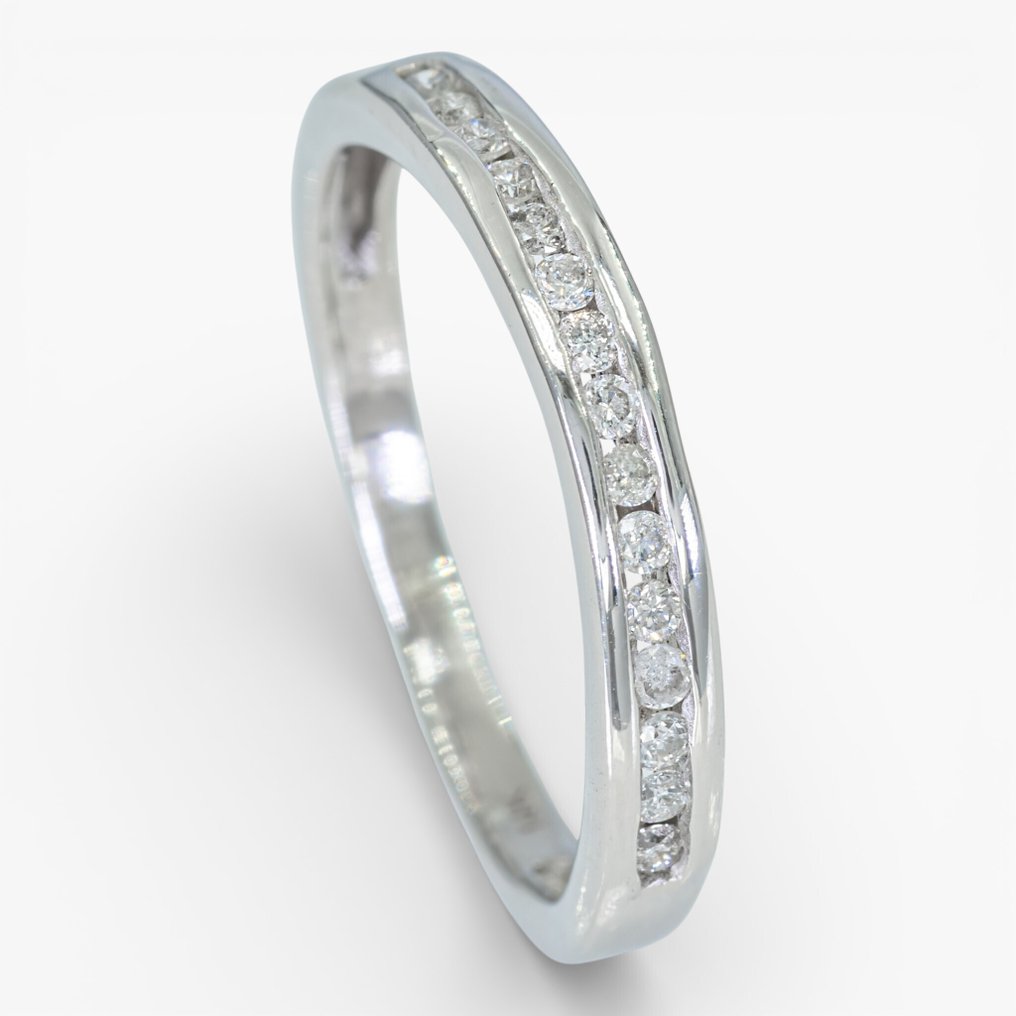 χωρίς τιμή ασφαλείας - Δαχτυλίδι - 14 καράτια IGI Antwerp, Λευκός χρυσός -  0.15ct. tw. Διαμάντι (Φυσικό) #1.0