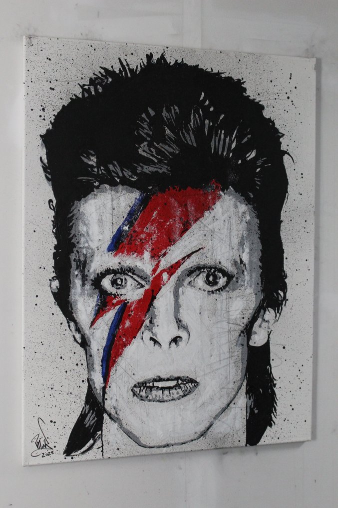 David Bowie - Handpainted and signed by Artist Vincent Mink. - Portrait #1.0