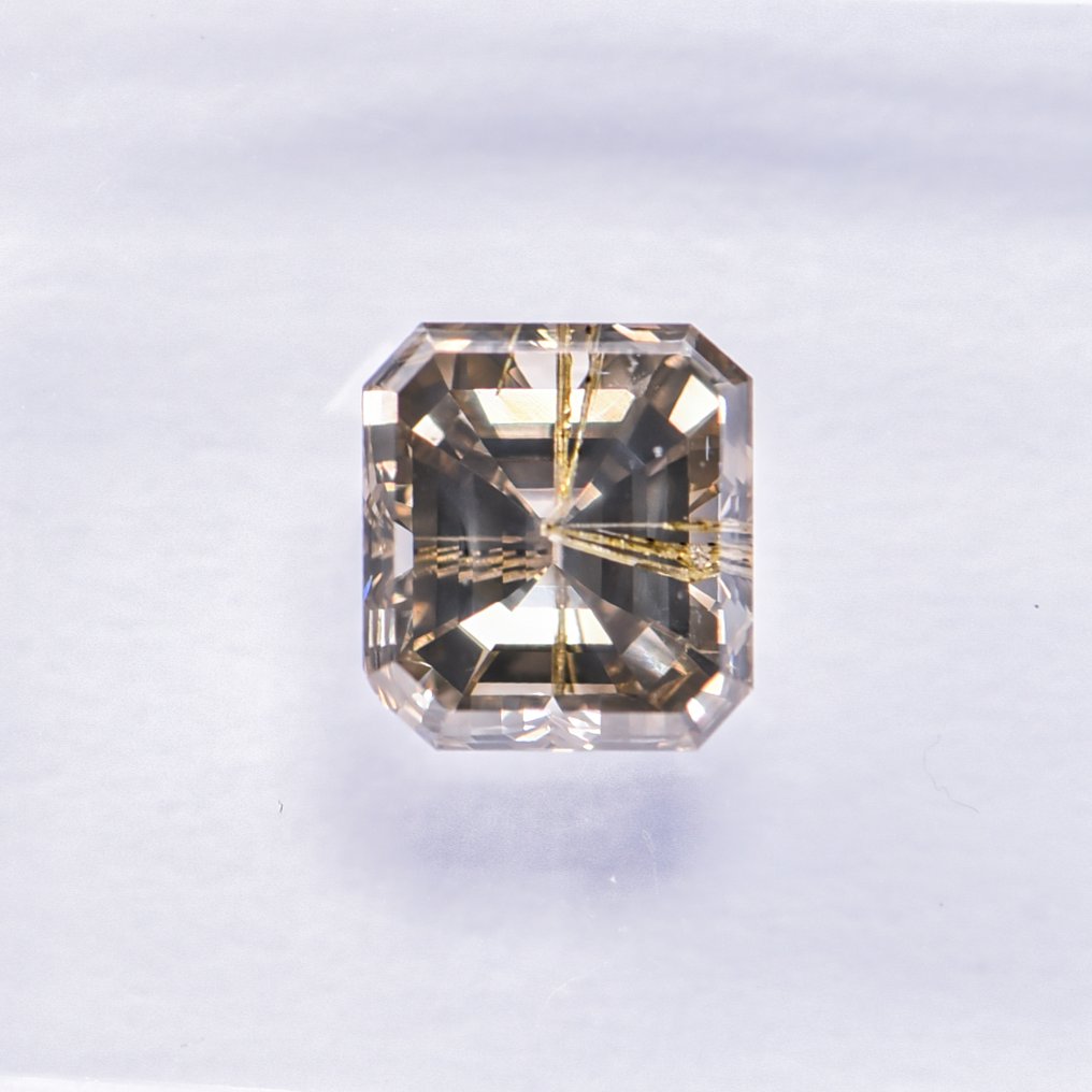 没有保留价 - 1 pcs 钻石  (天然色彩的)  - 1.11 ct - 祖母绿 - Fancy 稍帶綠色的, 稍帶棕色的 黄色 - I1 内含一级 - 国际宝石研究院（IGI） - VG #4.3