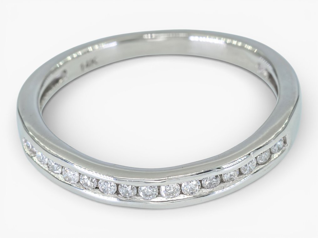 χωρίς τιμή ασφαλείας - Δαχτυλίδι - 14 καράτια IGI Antwerp, Λευκός χρυσός -  0.15ct. tw. Διαμάντι (Φυσικό) #3.2