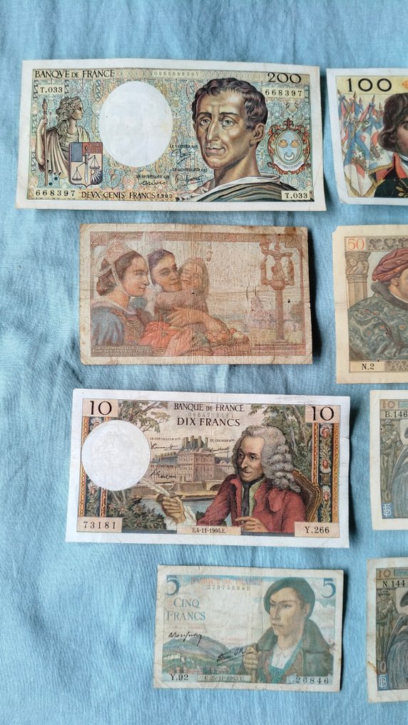 Francia. - 12 Banknotes - Various Dates  (Senza prezzo di riserva) #1.0