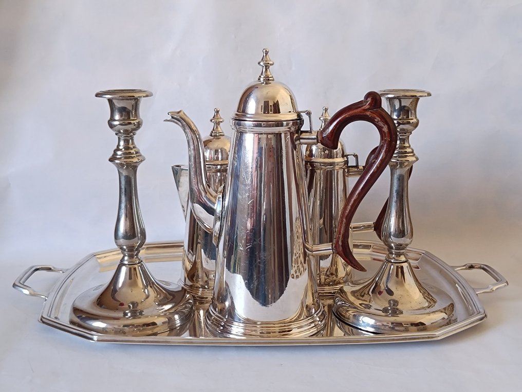 WMF Attributed; AlpaDur - 咖啡/茶杯具組 (7) - 阿尔帕卡镀银 - 独家混合套装 #2.1