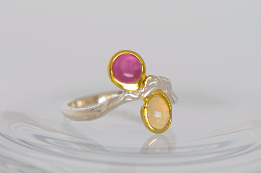 925 ασήμι - Όπάλιος - Ρουμπίνι - Δαχτυλίδι #3.2