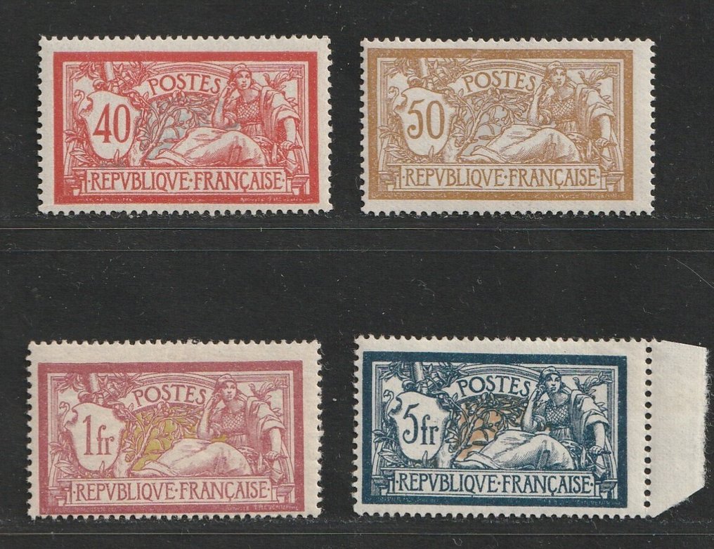 Frankrig 1900 - Bedre værdier, Type Merson - Yvert 119, 120, 121, 123 #1.0