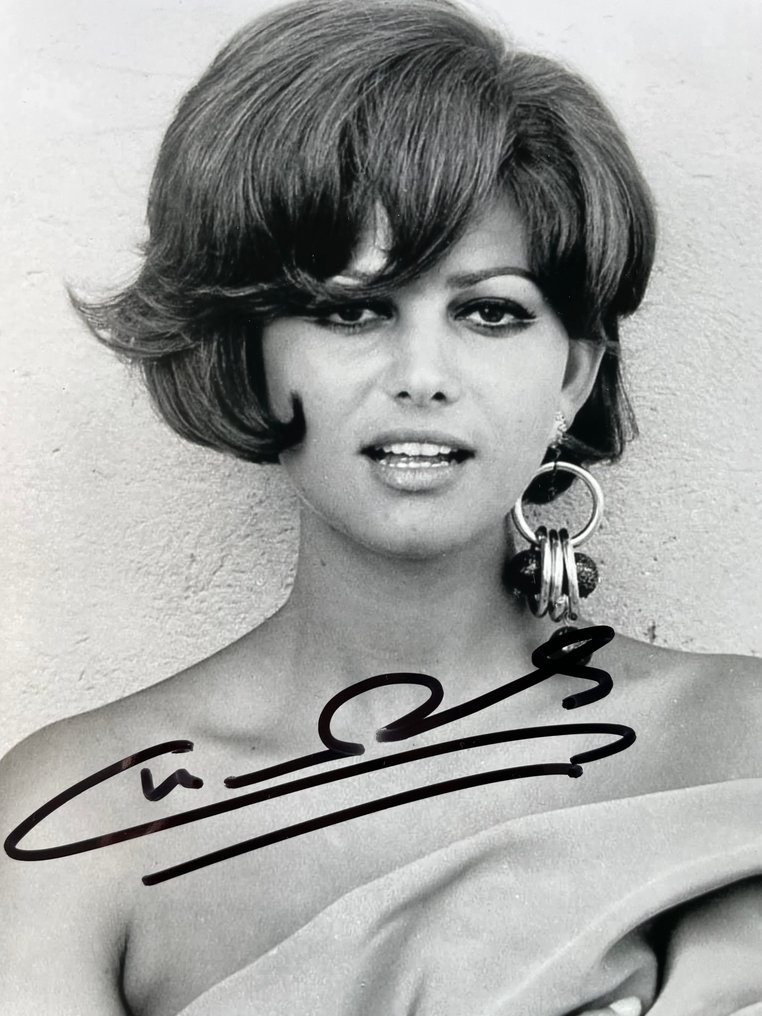 Claudia Cardinale & Marcello Geppetti autograph original iconic actress - portrait - 1990 #4.3