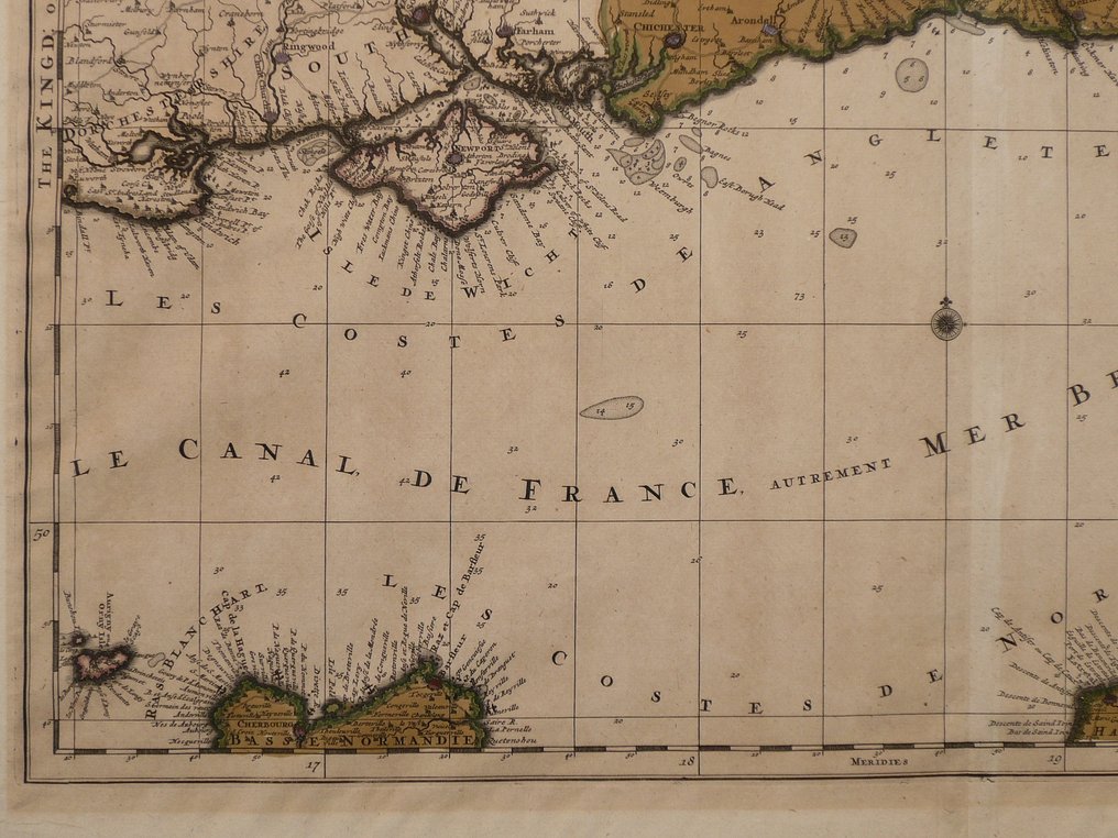Europe - The Channel / Normandie / Kent / Isle of Wight / La Manche; R. en J. Ottens - La plus grande partie de la Manche (...) - 1701-1720 #4.3