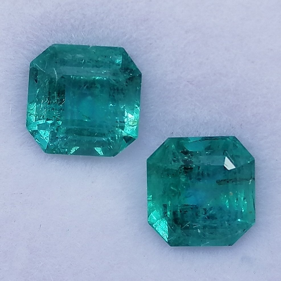 2 pcs  绿色 祖母绿  - 1.67 ct - 西班牙宝石学院（IGE） #1.0