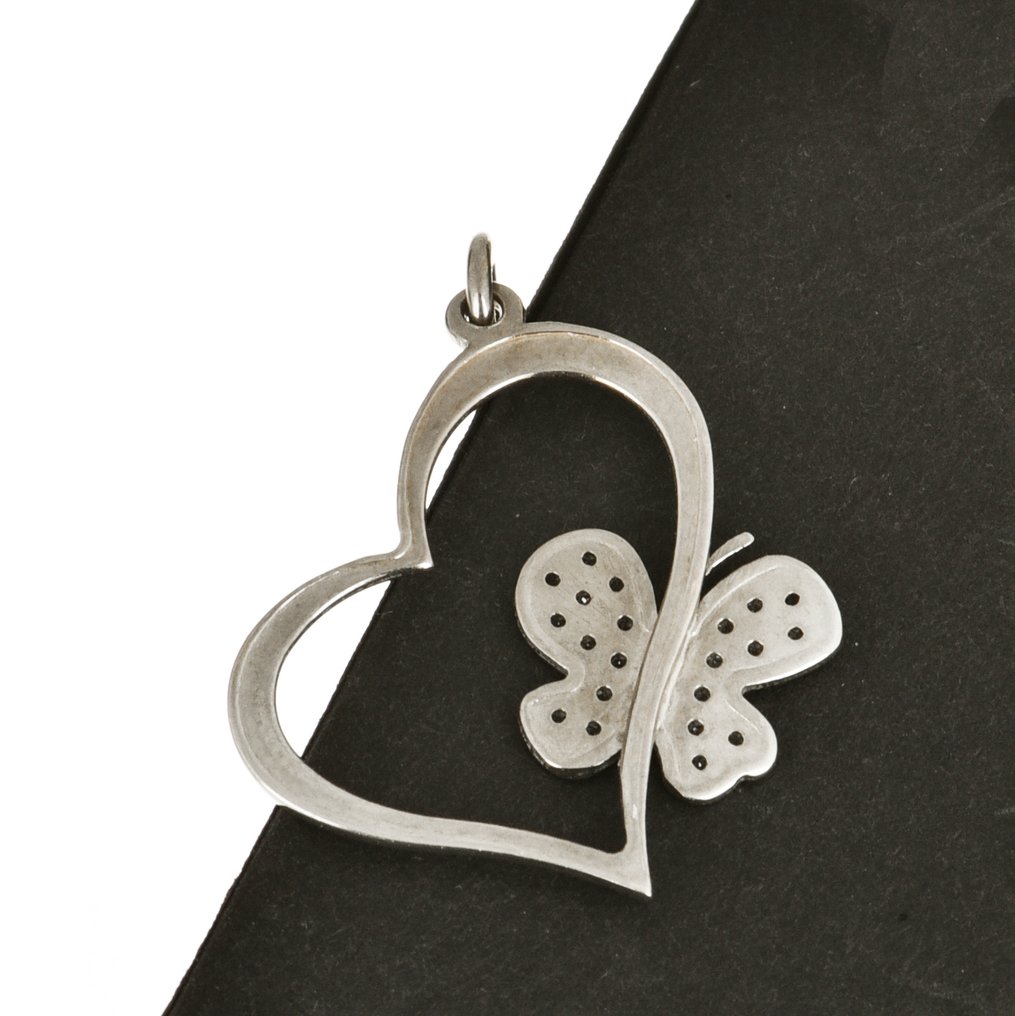 Κρεμαστό κόσμημα - 14 καράτια Λευκός χρυσός Διαμάντι (Φυσικό)  #3.2