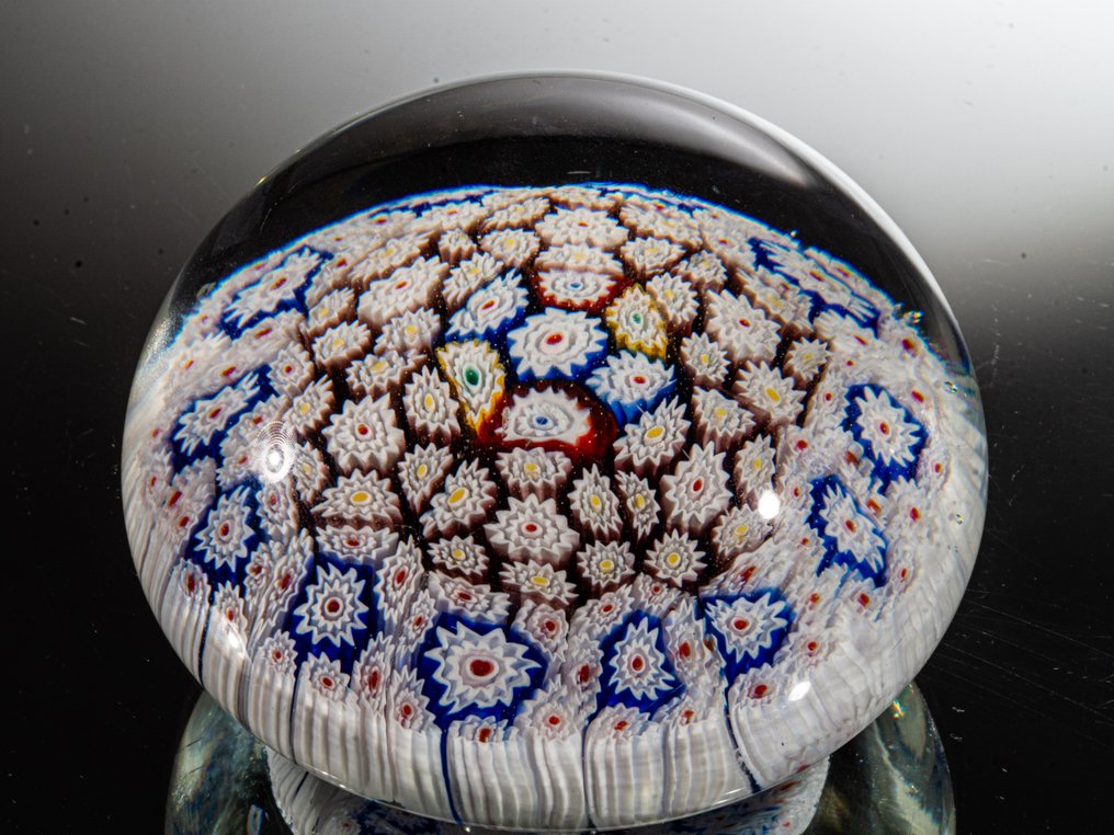 Murano - Brevpresser - "Concentric Millefiori" - Ø 8,0 cm - Glas #3.2