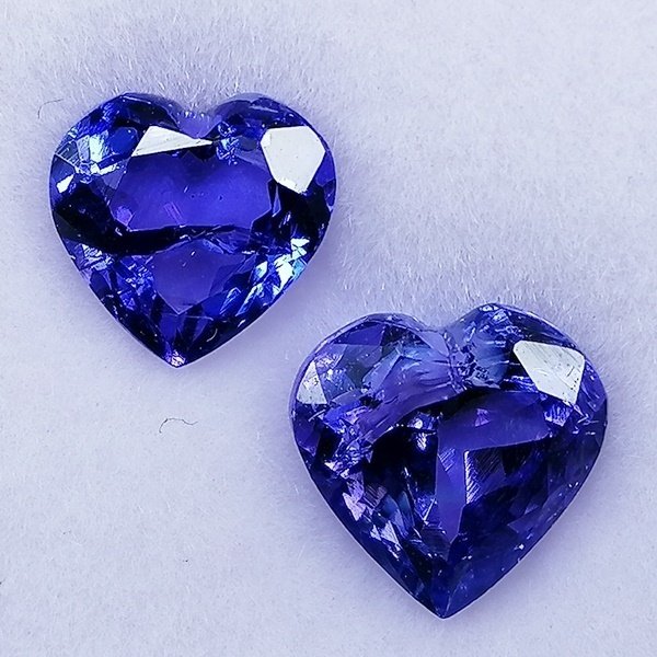 2 pcs  蓝色 坦桑石  - 3.29 ct - 西班牙宝石学院（IGE） #1.0