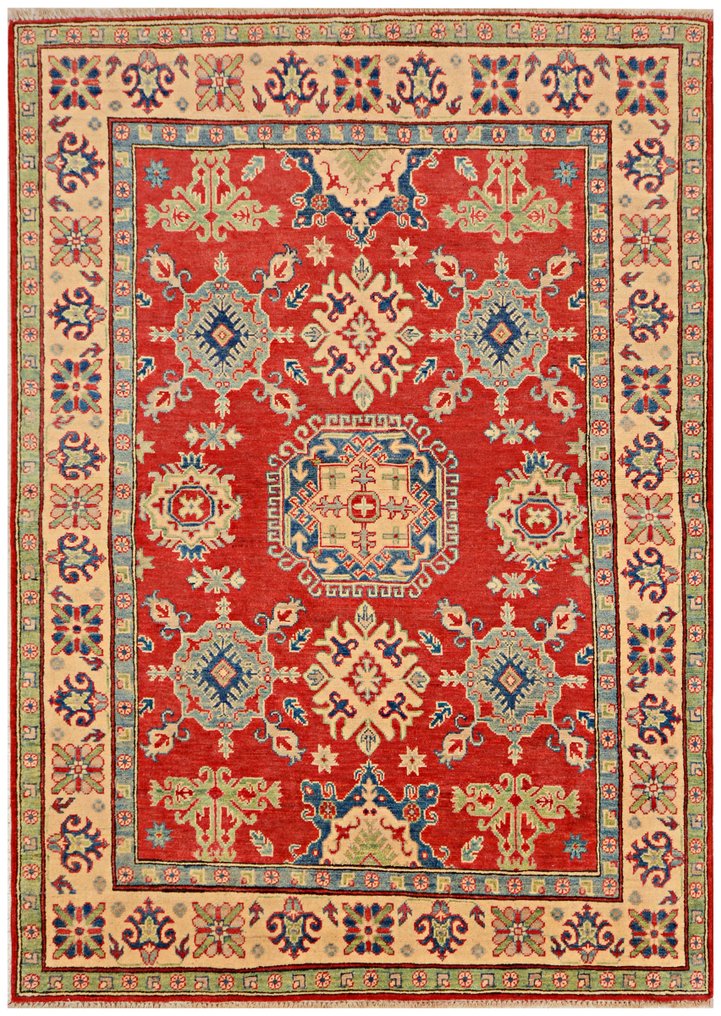 Afghan, Kazak, Μοναδικό χειροποίητο χαλί με κόμπο, φυσική μαλλί. - Χαλί - 210 cm - 150 cm - Παραδοσιακό χειροποίητο χαλί #1.0