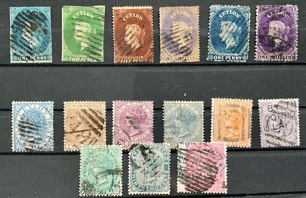 大英國協 1864/1942 - Aden、锡兰、塞浦路斯、牙买加、巴巴多斯、乌干达、索马里兰、南非、坦桑尼亚，五张卡片 - Michel #1.0