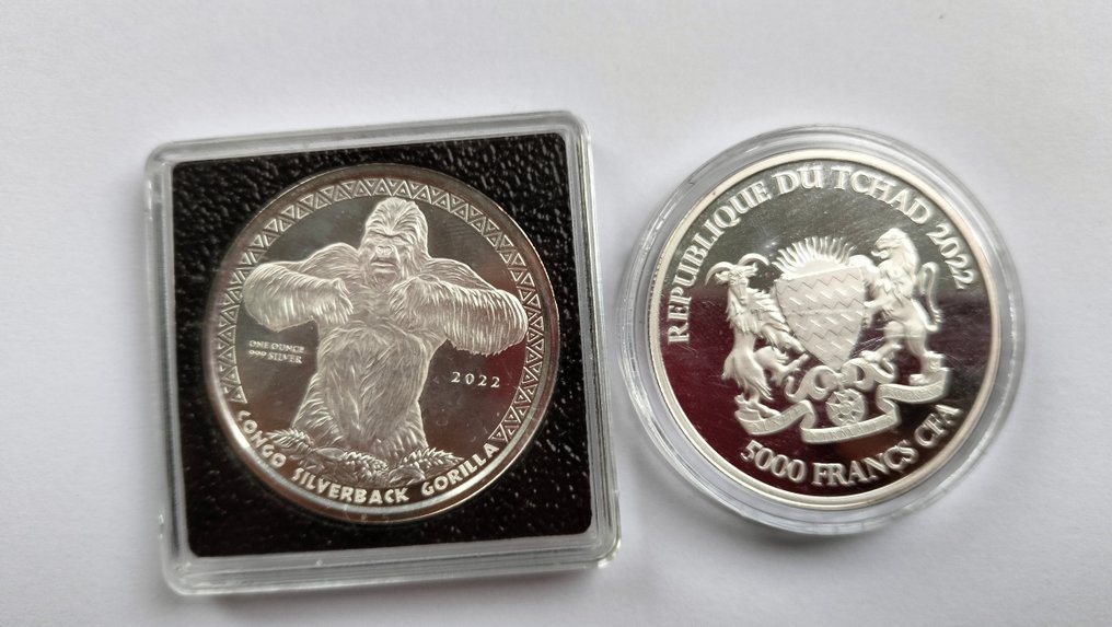Κονγκό, Τσαντ. 500, 5000 Francs 2022, 2 x 1 oz. 999  (χωρίς τιμή ασφαλείας) #1.0