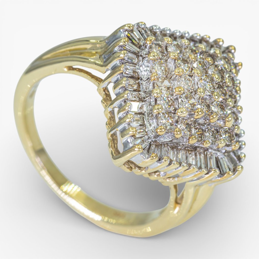 χωρίς τιμή ασφαλείας - Δαχτυλίδι - 14 καράτια Κίτρινο χρυσό, IGI -  1.10ct. tw. Διαμάντι (Φυσικό) #2.1