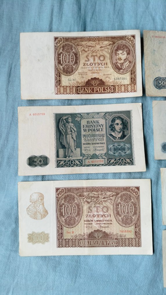 Polen. - 10 Banknotes - Various Dates  (Ingen mindstepris) #1.0