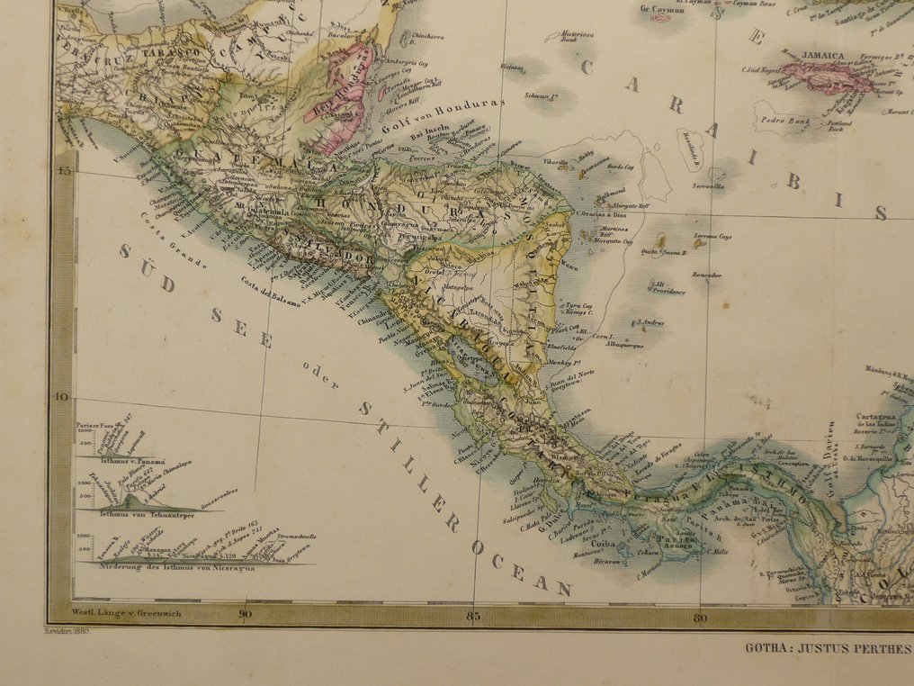 Central America - Karibia / Florida; A. Stieler / Justus Perthes - West-Indien und Central-Amerika - 1861-1880 #4.3