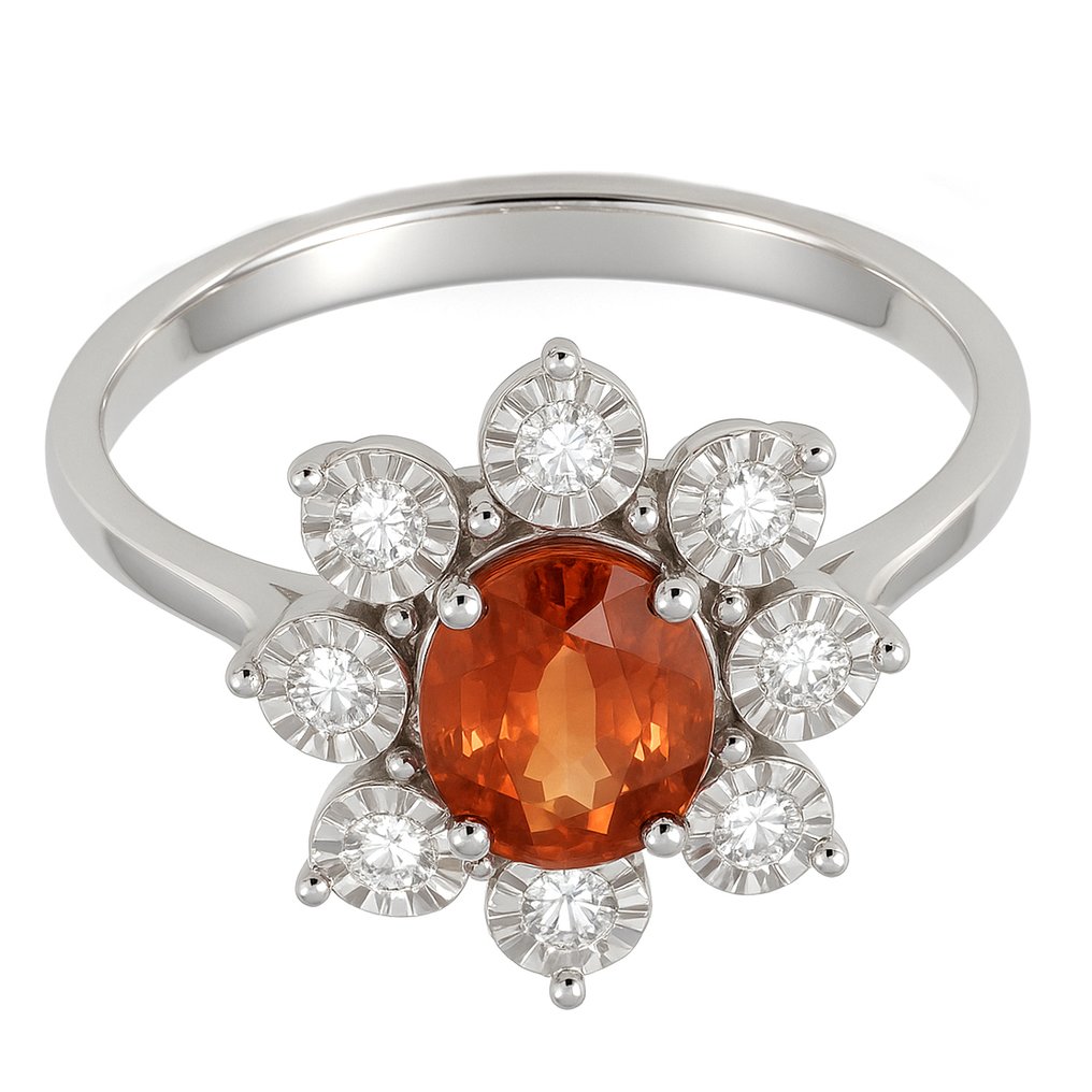 Δαχτυλίδι - 18 καράτια Λευκός χρυσός -  1.32ct. tw. Ζαφείρι - Διαμάντι #1.0