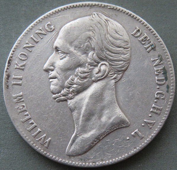 Ολλανδία. Willem II. 2 1/2 Gulden 1842 schaars #2.1