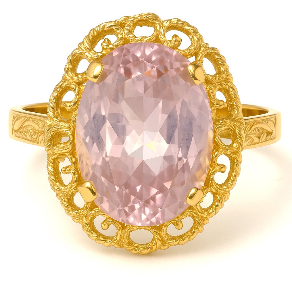 Inel - 18 ct. Aur galben -  6.50ct. tw. Cuarţ #2.1