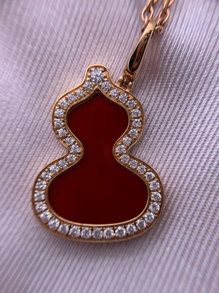 Other brand - Κολιέ - 18 καράτια Ροζ χρυσό - 0.49ct. tw. Καρνεόλη - Διαμάντι - Qeelin #3.2