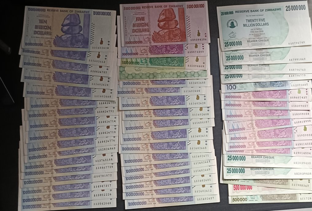 Simbabwe. - 116 Banknotes - various dates  (Ohne mindestpreis) #2.1