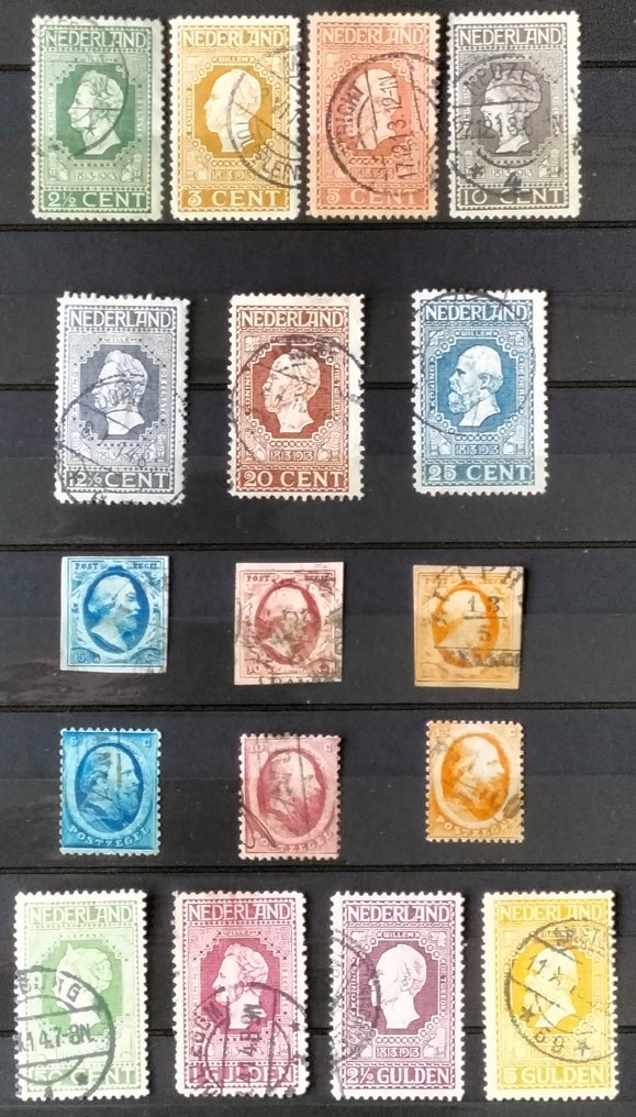 荷蘭 1852/1913 - 荷兰威廉三世的首次两次发行及独立百年纪念 - Nvph 1 - 6 + 90/100 #1.0