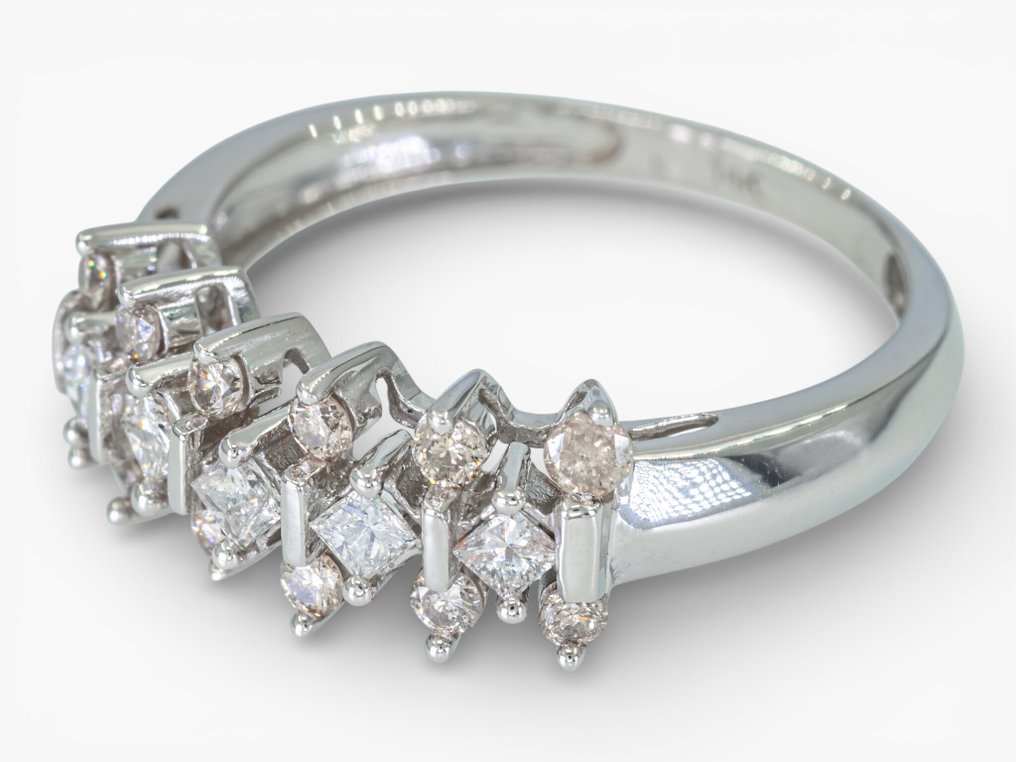 没有保留价 - 戒指 - 14K包金 IGI Antwerp, 白金 - 0.50ct. tw. 钻石 (天然) #4.3