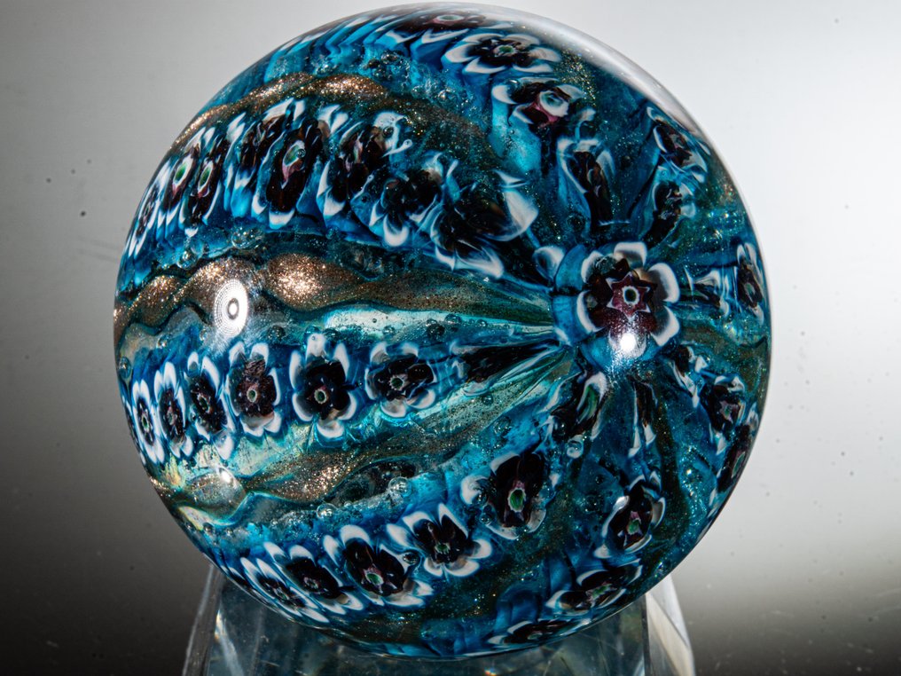 Murano - Brevpresser - "Millefiori Crown" - Ø 7,3 cm - Glas #2.1