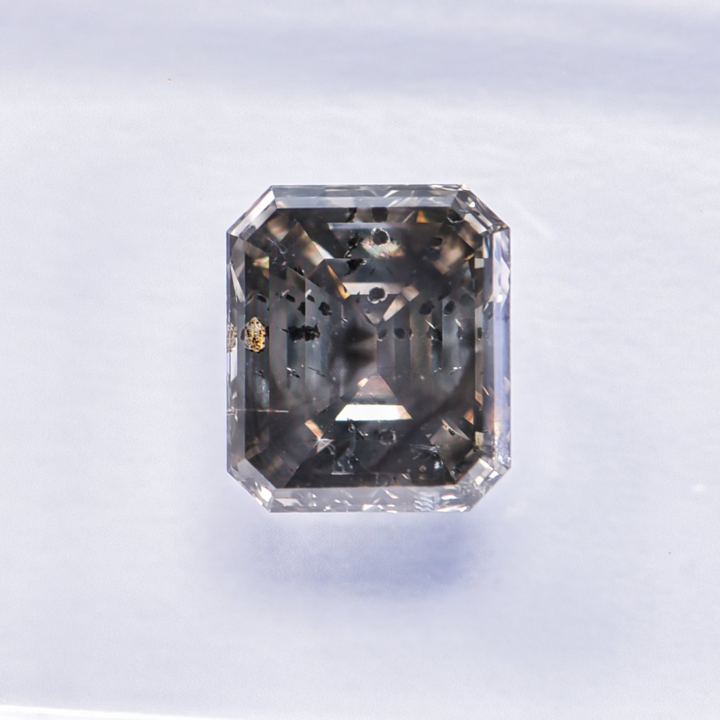 没有保留价 - 1 pcs 钻石  (天然色彩的)  - 1.21 ct - 祖母绿 - Fancy deep 稍帶綠色的 灰色 - I1 内含一级 - 国际宝石研究院（IGI） - VG VG #1.0