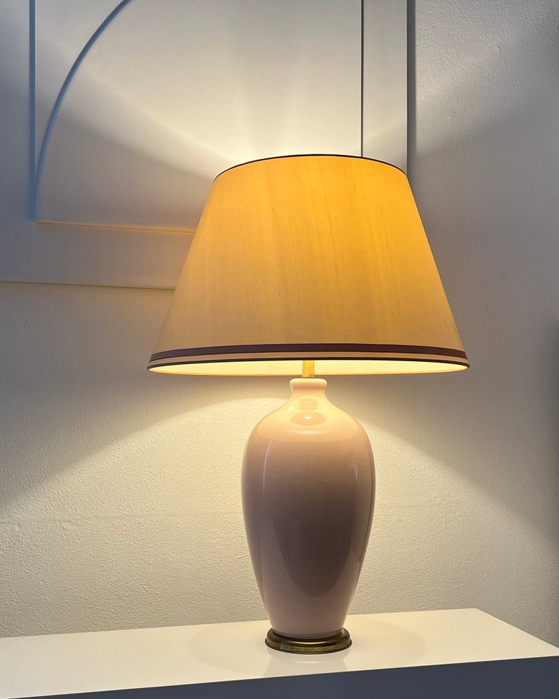 Kostka France - Επιτραπέζιο φωτιστικό - Ορείχαλκος, Κεραμικό, Μετάξι, γυαλισμένος - 71 εκ. #1.0