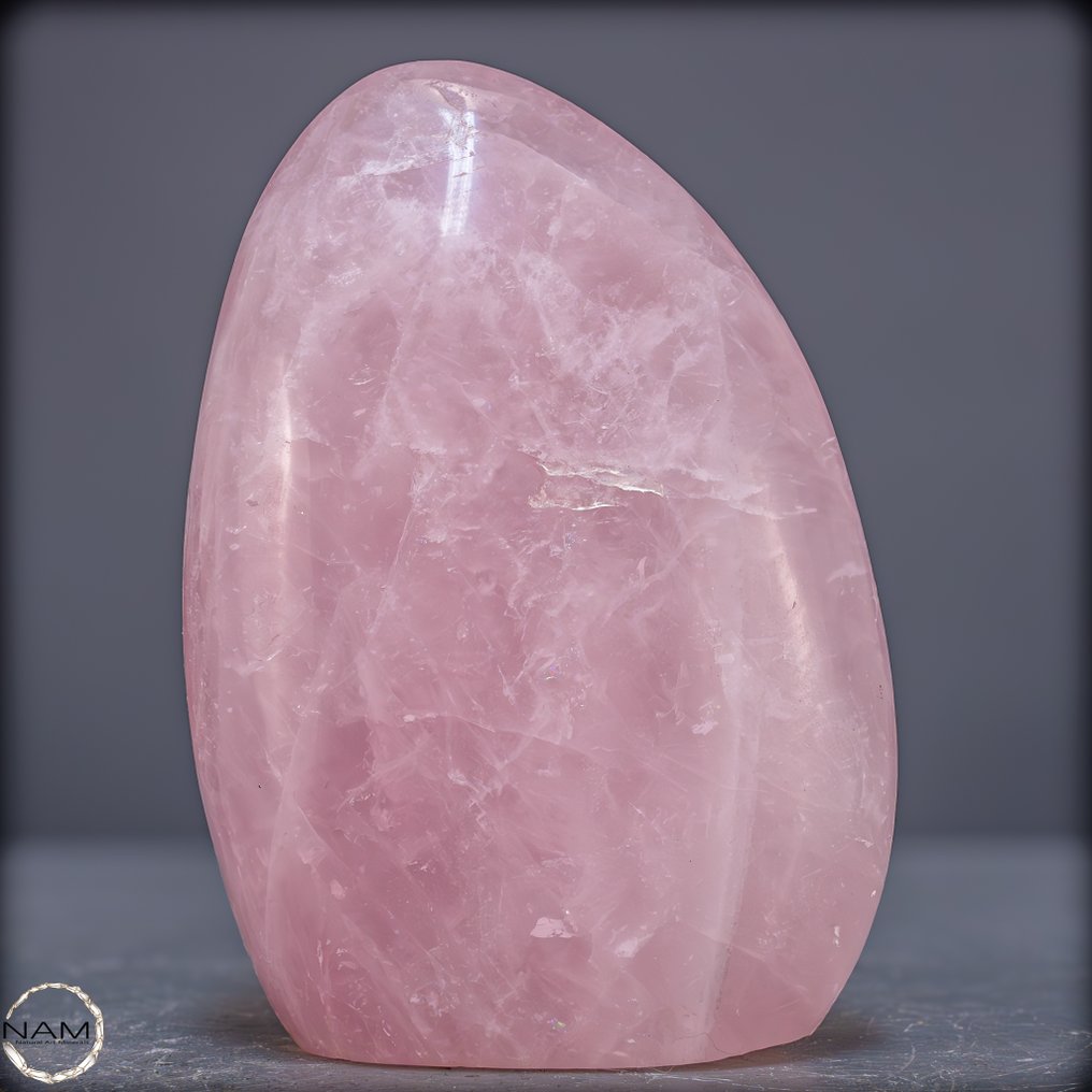 天然玫瑰石英自由形态 温柔的美丽，纯粹的优雅- 869.54 g #1.0