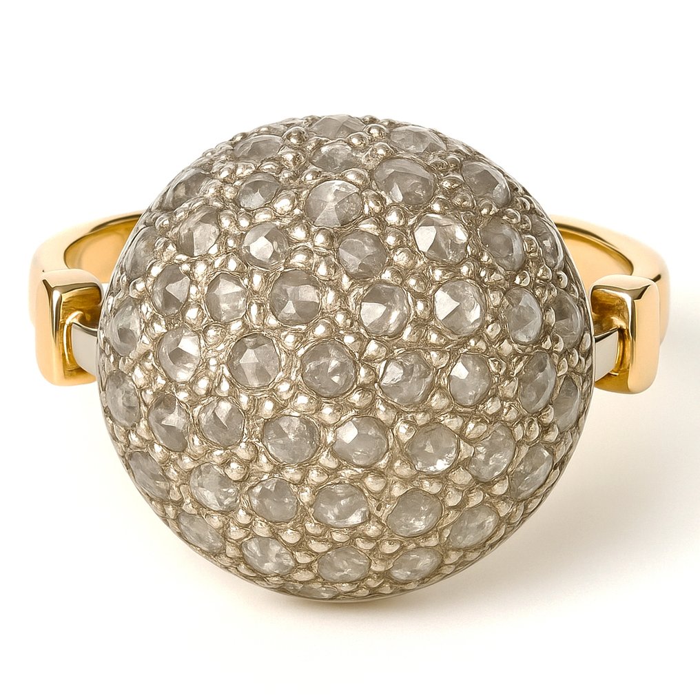 Δαχτυλίδι - 18 καράτια Κίτρινο χρυσό, Ασημί -  0.64ct. tw. Διαμάντι (Φυσικό)  #4.3