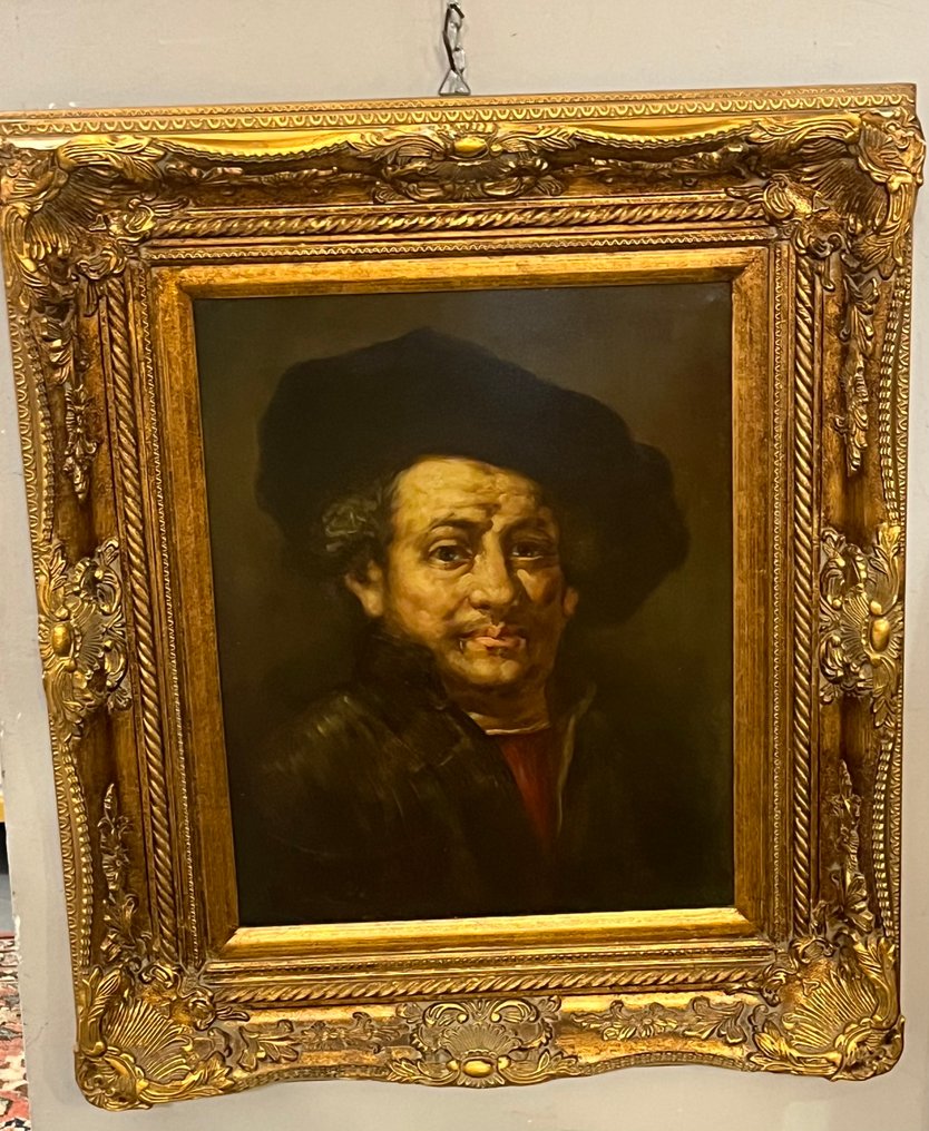 Ευρωπαϊκή σχολή (XX) - Ritratto maschile, da Rembrandt #1.0