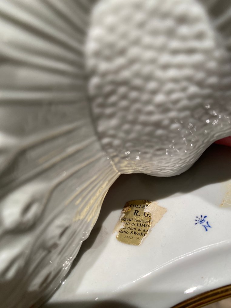 Swarovski, Capodimonte - Figurine - PAVONE - Porcelain, Swarovski crystal #4.3