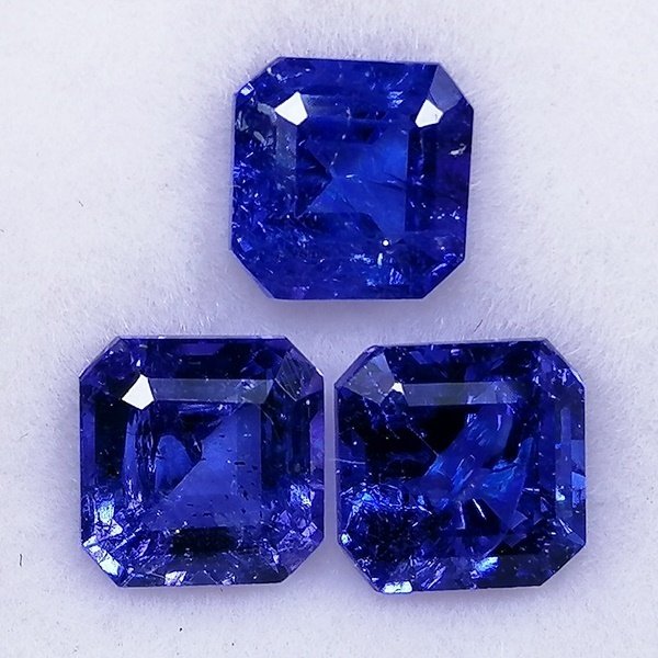 3 pcs  蓝色 坦桑石  - 4.19 ct - 西班牙宝石学院（IGE） #4.3